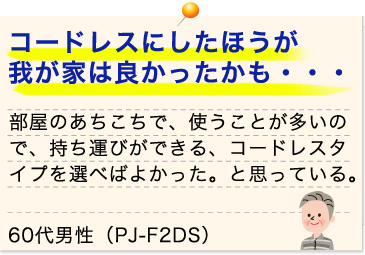コードレスにしたほうが我が家は良かったかも・・・