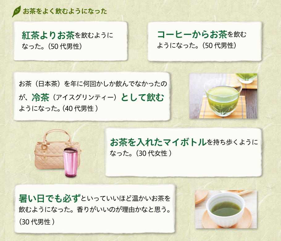 お茶をよくのむようになった